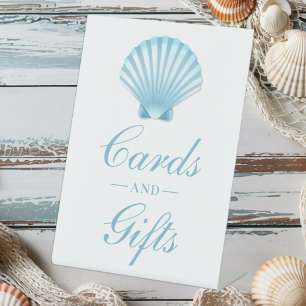 Signe De Table Cartes et Cadeaux de Mariage de Plage Bleu Nautiqu