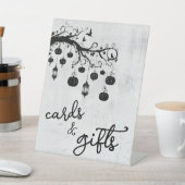 Signe De Table Cartes et cadeaux de mariage d'Halloween (In SItu)