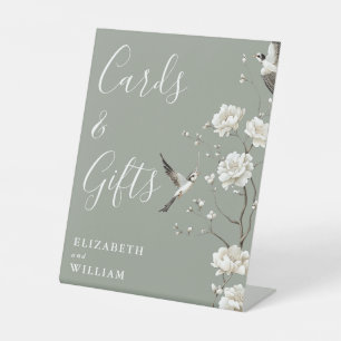 Signe De Table Cartes et cadeaux de mariage en chinoiserie vert s