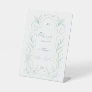 Signe De Table Cartes et cadeaux de mariage Feuille verts