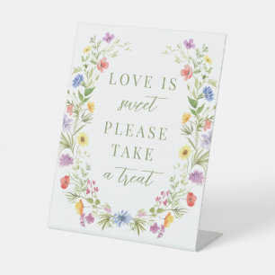 Signe De Table Cartes et cadeaux de mariage fleur sauvage coloré