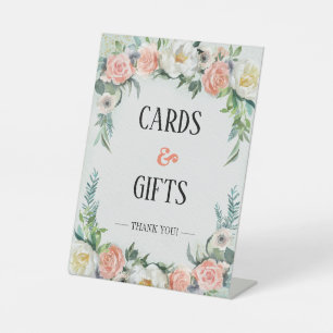 Signe De Table Cartes et cadeaux de mariage floral Aquarelle