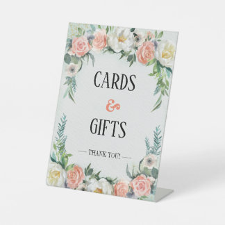 Signe De Table Cartes et cadeaux de mariage floral Aquarelle