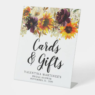 Signe De Table Cartes et cadeaux de mariage floral Boho automne