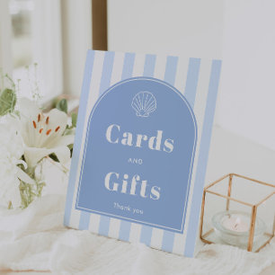 Signe De Table Cartes et cadeaux de mariage moderne côtier sous f