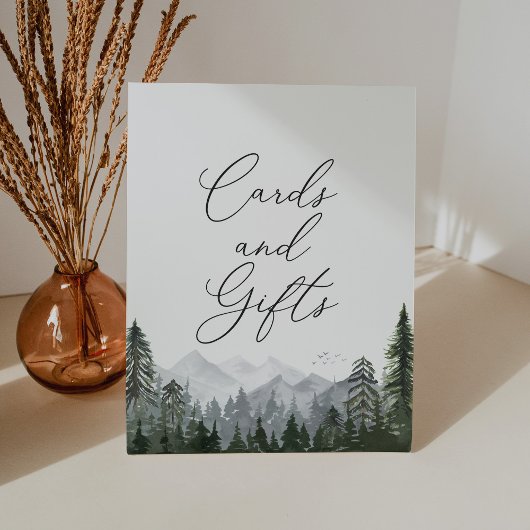 Signe De Table Cartes et cadeaux de mariage pour le pin rustique