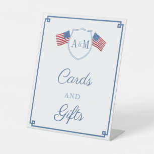 Signe De Table Cartes et cadeaux de mariage Red Blue classique