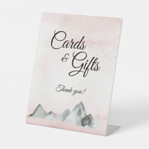 Signe De Table Cartes et cadeaux de mariage rose Sunrise Mountain