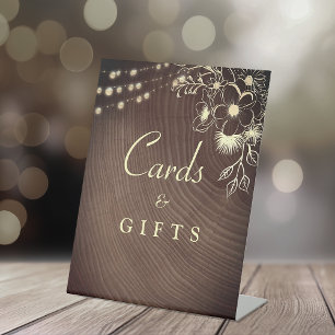 Signe De Table Cartes et cadeaux de mariage rustiques