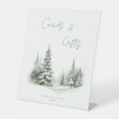 Signe De Table Cartes et cadeaux de mariage rustiques d'hiver ID1 (Recto)