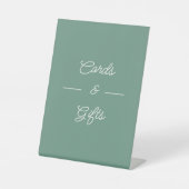 Signe De Table Cartes Et Cadeaux De Mariage Vert Simple (Recto)