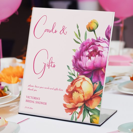 Signe De Table Cartes et cadeaux de pêche magenta rose