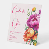 Signe De Table Cartes et cadeaux de pêche magenta rose (Recto)