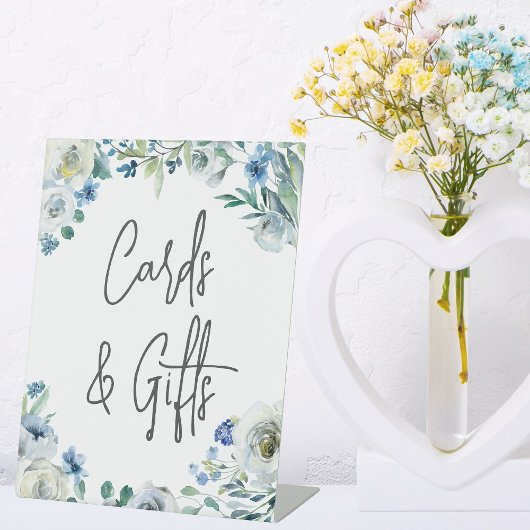 Signe De Table Cartes et cadeaux de script manuscrits Chic Blue F