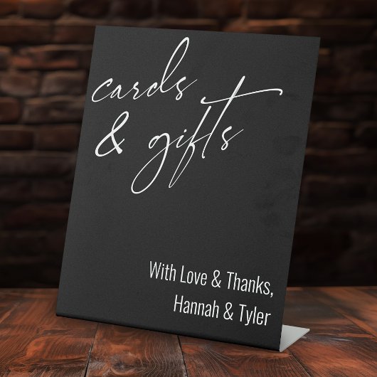 Signe De Table Cartes et cadeaux de typographie d'écriture contem