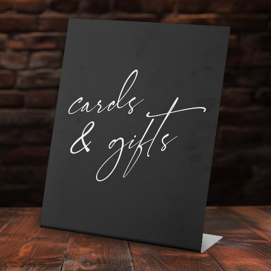 Signe De Table Cartes et cadeaux de typographie simple contempora