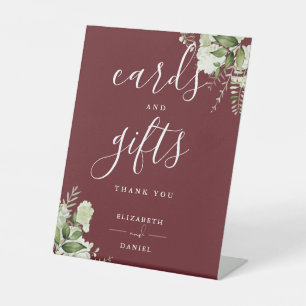 Signe De Table Cartes et cadeaux de verdure florale rose bois ros