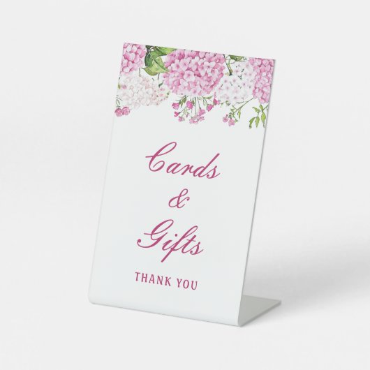 Signe De Table Cartes et Cadeaux d'Hydrangea Rose (Recto)