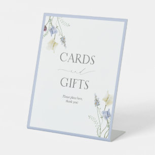 Signe De Table Cartes et cadeaux Dusty Blue Fleur sauvage