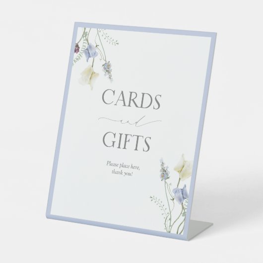 Signe De Table Cartes et cadeaux Dusty Blue Fleur sauvage (Recto)