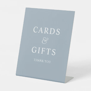 Signe De Table Cartes et cadeaux élégants Dusty Blue White Ampers