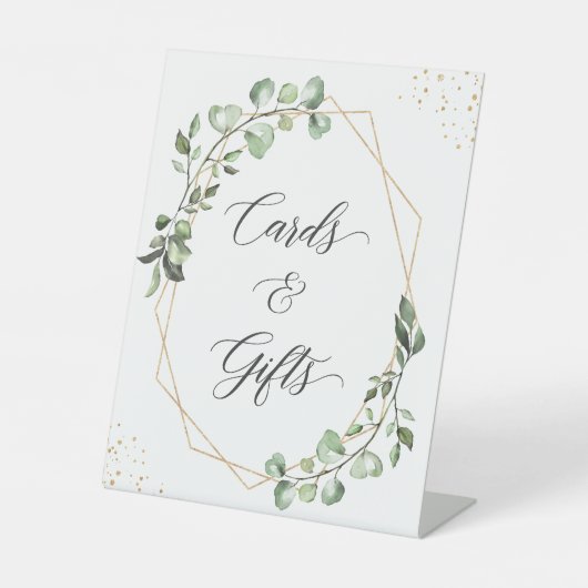 Signe De Table Cartes et cadeaux Eucalyptus Géométriques (Recto)