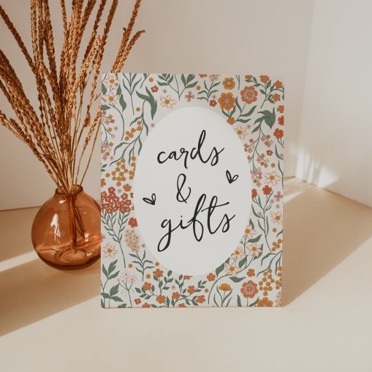 Signe De Table Cartes et cadeaux fleurs sauvages