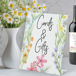 Signe De Table Cartes et cadeaux Fleurs sauvages baby showers