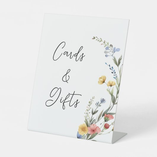 Signe De Table Cartes et cadeaux Fleurs sauvages couleur aquarell (Recto)