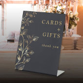 Signe De Table Cartes Et Cadeaux Floraux D'Or Modernes