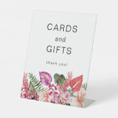 Signe De Table Cartes et cadeaux floraux tropicaux (Recto)