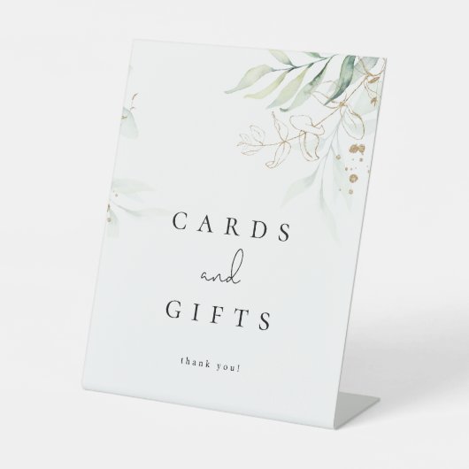 Signe De Table Cartes et cadeaux Green Gold Modern (Recto)