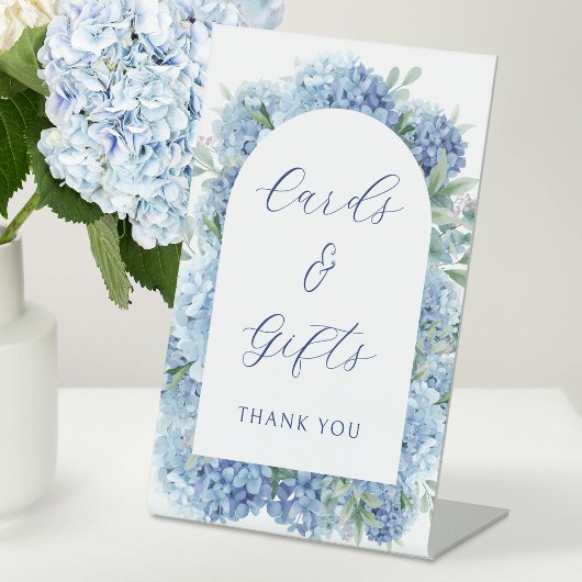Signe De Table Cartes et Cadeaux Hydrangea Bleu