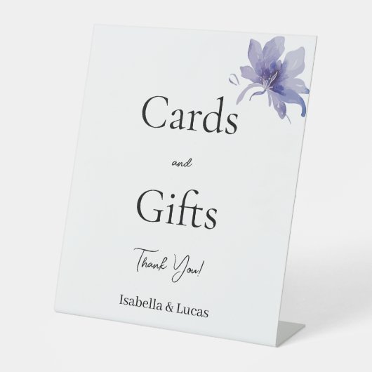 Signe De Table Cartes et cadeaux Iris d'aquarelle violet (Recto)