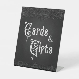 Signe De Table Cartes et cadeaux Mariage gothique en dentelle noi
