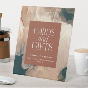 Signe De Table Cartes et cadeaux mariage turquoise en terre cuite