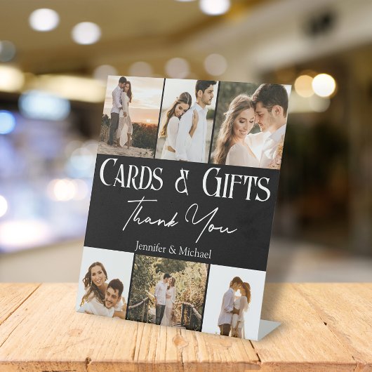 Signe De Table cartes et cadeaux merci 6 photos collage mariage