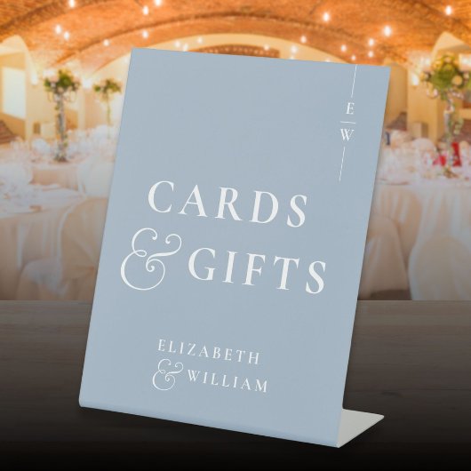 Signe De Table Cartes Et Cadeaux Monogrammes Bleus Dusty