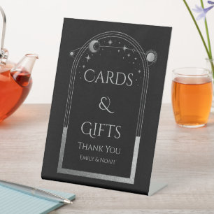 Signe De Table Cartes et cadeaux Mystic Black Silver Mariage