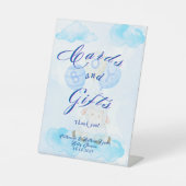 Signe De Table Cartes et cadeaux Petit Baby shower d'agneau bleu (Recto)