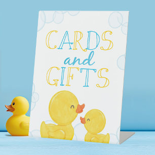 Signe De Table Cartes et cadeaux pour canard en caoutchouc Annive