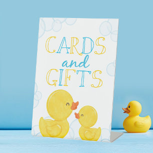 Signe De Table Cartes et cadeaux pour canard en caoutchouc Annive