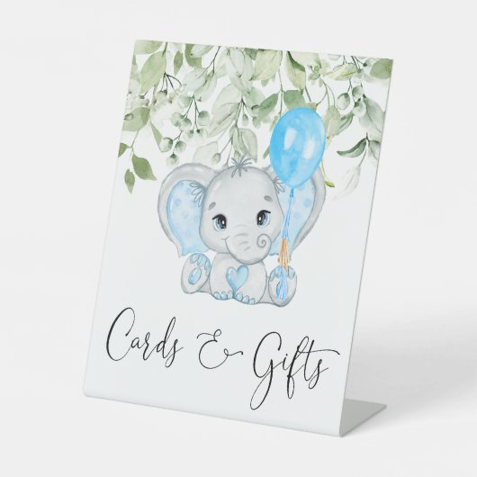 Signe De Table Cartes Et Cadeaux Pour Garçon Baby shower Eléphant (Recto)