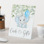 Signe De Table Cartes Et Cadeaux Pour Garçon Baby shower Eléphant (In SItu)