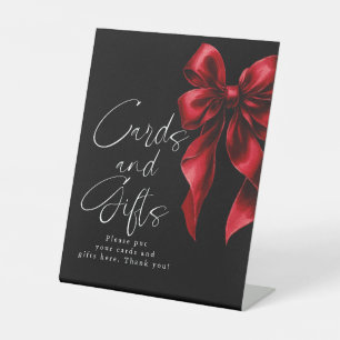 Signe De Table Cartes et cadeaux Red Bow Fête des mariées noire