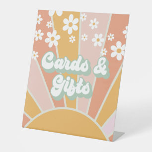 Signe De Table Cartes et Cadeaux Rétro Soleil Groovy