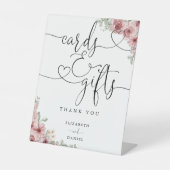 Signe De Table Cartes Et Cadeaux rose Floral Heart (Recto)