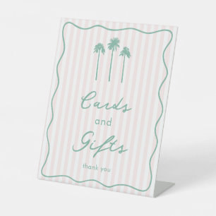 Signe De Table Cartes Et Cadeaux Rose Vert Palm Springs Moderne