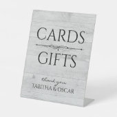 Signe De Table Cartes et cadeaux rustiques en bois blanc (Recto)