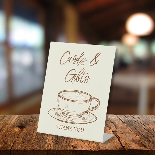 Signe De Table Cartes et cadeaux Rustiques pour la coupe du café